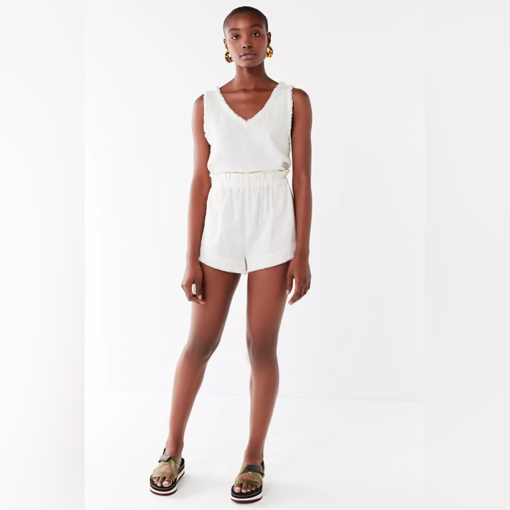 UO Rori Frayed Tank Top and Shorts Set Size Small